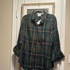 Beautiful Green Gretchen Scott Top in Goddess size.